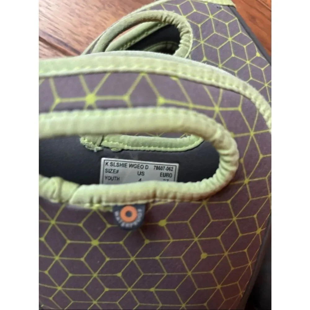 Bogs Gray Rain Boots with Lime Trim